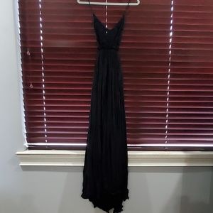 Crochet raw hem maxi dress